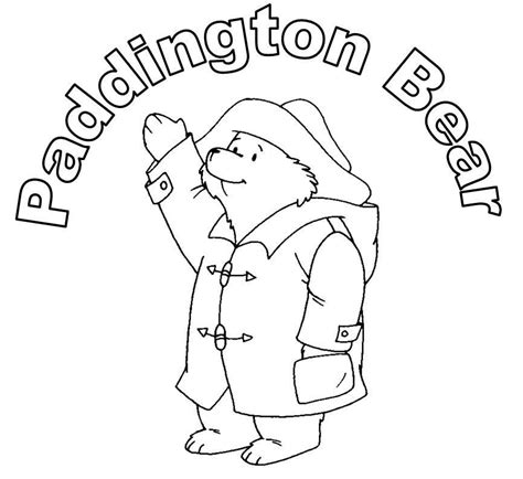 paddington bear coloring page   words paddington bear