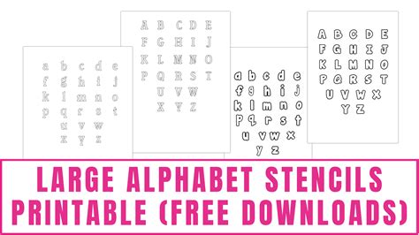 large alphabet stencils printable  downloads freebie finding mom