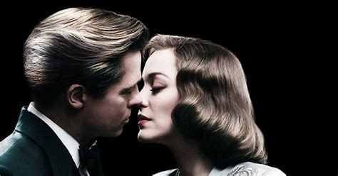 Brad Pitt Marion Cotillard Nearly Kiss In ‘allied’ Poster