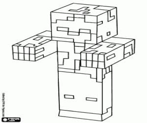 dangerous zombie  minecraft coloring page resim minecraft