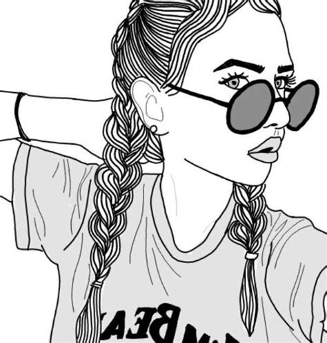 realistic aesthetic tumblr girl coloring pages coloring  drawing