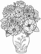 Coloring Flowers Kids Color Pages Print Simple sketch template