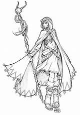 Character Coloring Pages Mage Female Anime Adult Deviantart Fantasy Wizard Staff Portraits Rpg Amano Drawings Style Final Book Sketch Choose sketch template