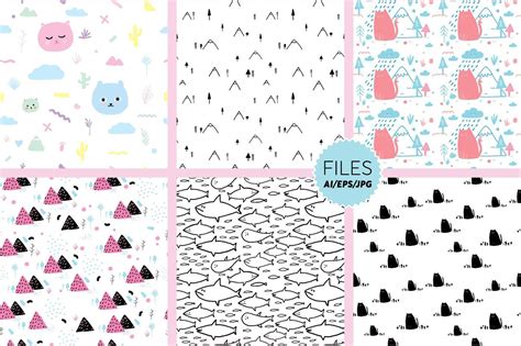 kids patterns  funderful thehungryjpeg