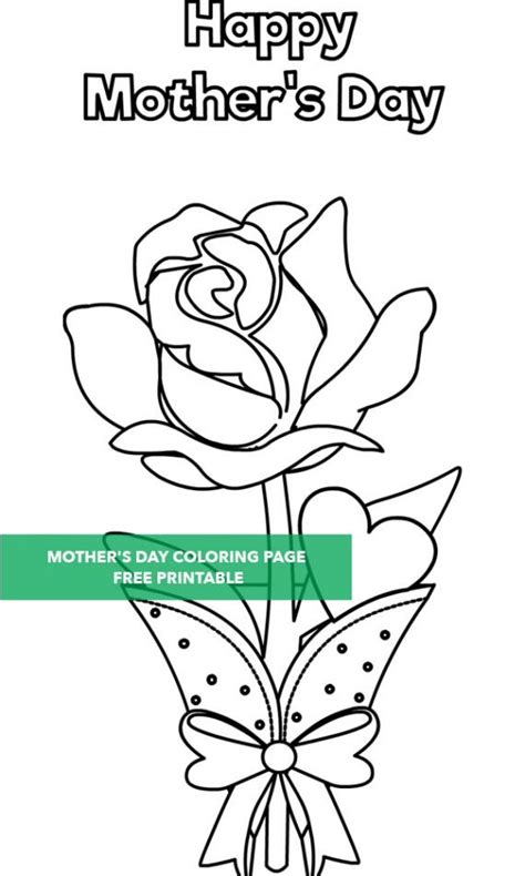 mothers day rose coloring page coloring page