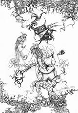 Druid Elven sketch template