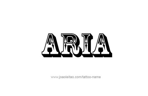 aria name tattoo designs