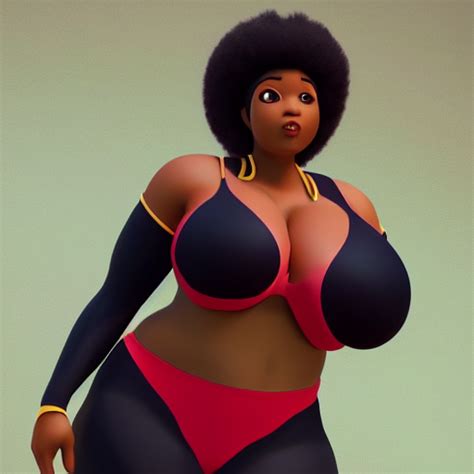 Prompthunt High Quality Still Of Black Bbw Woman 3d In The Style Of