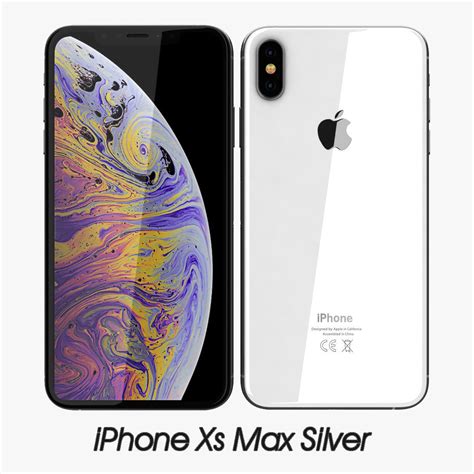 model apple iphone xs max silver vr ar  poly cgtrader