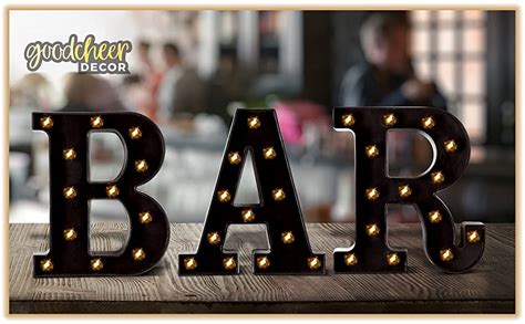 amazoncom marquee bar sign  lights light  black    letters  home decor