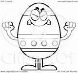 Mascot Mad Egg Easter Clipart Cartoon Outlined Coloring Vector Thoman Cory Royalty sketch template