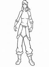 Korra Avatar Coloring Drawing Legend Color sketch template