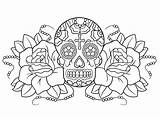 Coloring Dead Skull Pages Roses Sugar Printable Rose Calavera Skulls Colouring Print Sheets Girl Kids Mexican Color Adult Drawing Women sketch template