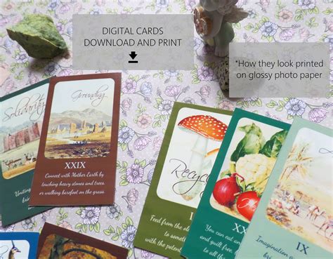 printable oracle tarot cards digital  vintage etsy