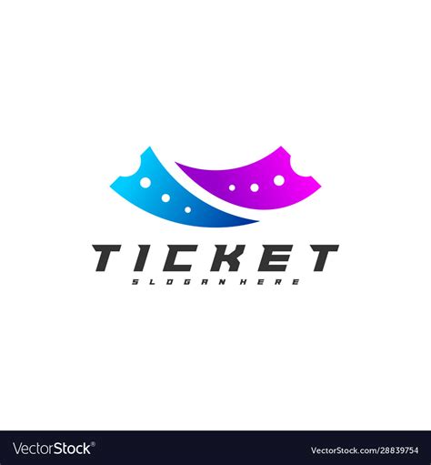 ticket logo design concept template creative vector image