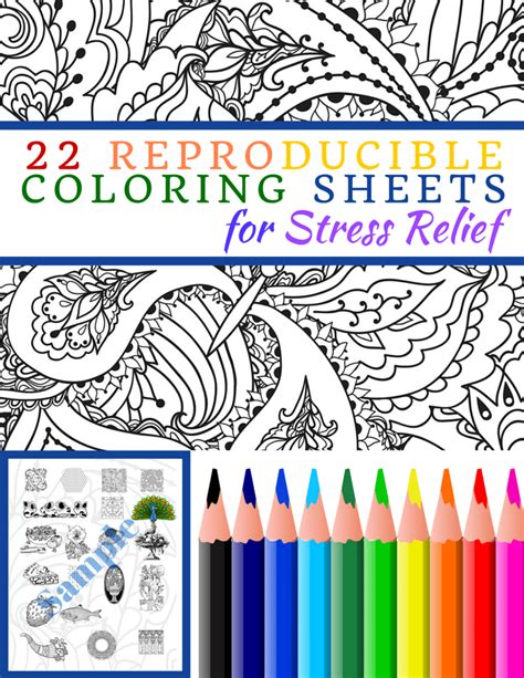 reproducible coloring pages  stress relief