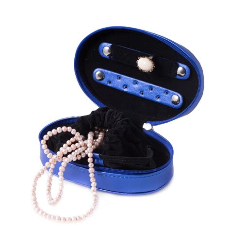leatherette multi compartment jewelry case  zippered closure bb