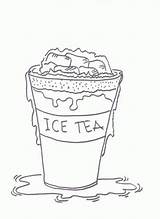 Tea Coloring Pages Ice Iced Color Sheet Drink Printable Sheets sketch template