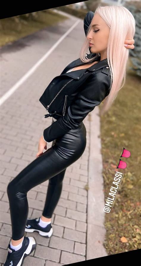 leathergirls beauties in leather beauty leather fashion