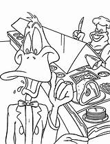 Coloring Pages Daffy Duck Working Restaurant Netart sketch template