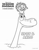 Dinosaur Arlo Good Spot Coloring Disney Printable sketch template