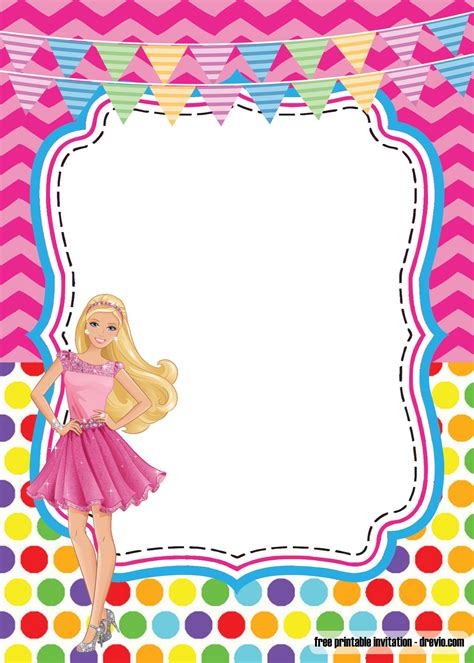 printable pink barbie birthday party kits template barbie birthday
