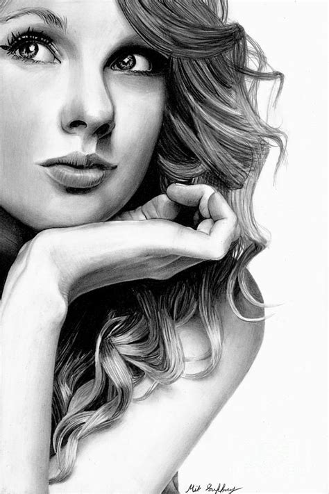 taylor swift pencil drawing drawing by michael gaffney
