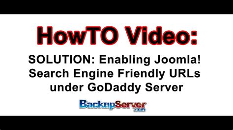 solution enabling joomla search engine friendly urls  godaddy
