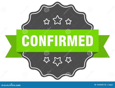 confirmed label confirmed isolated seal sticker sign stock vector illustration  medallion