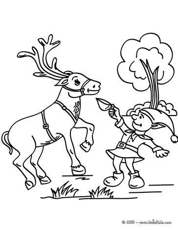 reindeer elf coloring page coloring pages christmas coloring pages