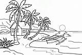 Mewarnai Pemandangan Pantai Terbaru Objek Lucu sketch template