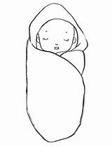 Baby Blanket Wrapped Coloring Drawing Sketch Template Pages sketch template