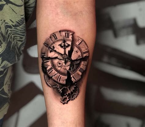 unauthorized sobriquette clock tattoo design tunnel wisdom rotten