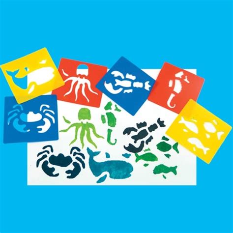 sea life stencils art craft  early years resources uk