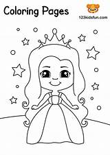 Coloring Pages Girls Kids Princess 123kidsfun Boys Fun sketch template