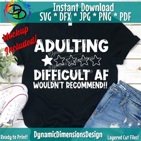 Adulting Difficult Af Dynamic Dimensions