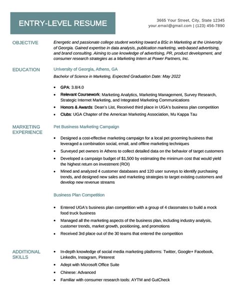entry level resume examples template   write