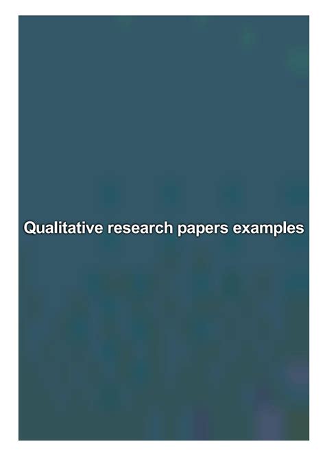 qualitative research papers examples  brown lori issuu