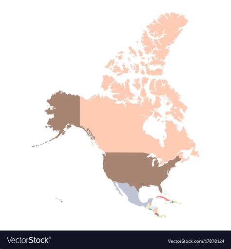 color map  north america continent royalty  vector