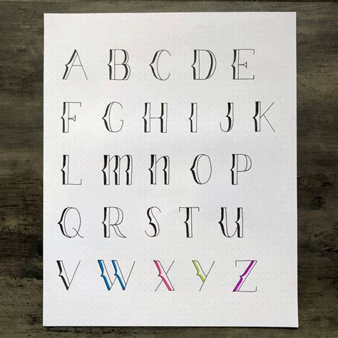 easy hand lettered alphabet style  practice kelly creates