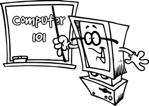 computer  teach coloring page computer basics coloring pages