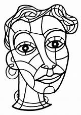 Cubismo Picasso Abstracto Cuadros Retrato Colorear Retratos Aprender Coloriages Tablero Faça Mesmo sketch template