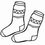 Sock Template Coloring Socks Clipart sketch template