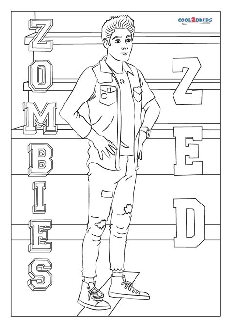 printable zed zombies coloring pages