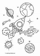 Coloring Space Pages Rocket Printable Kids 4kids sketch template