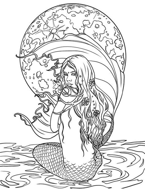 detailed mermaid coloring pages  adults  getcoloringscom