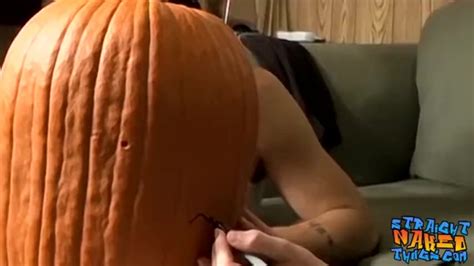 deviant straight guys are fucking a pumpkin and