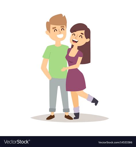 Happy Love Couple Cartoon Relationship Characters Vector Image