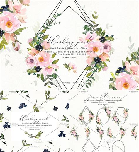Romantic Blush Floral Clipart Collection Free Download