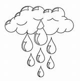Coloring Cloudy Rain Pages Simple Fun Little sketch template